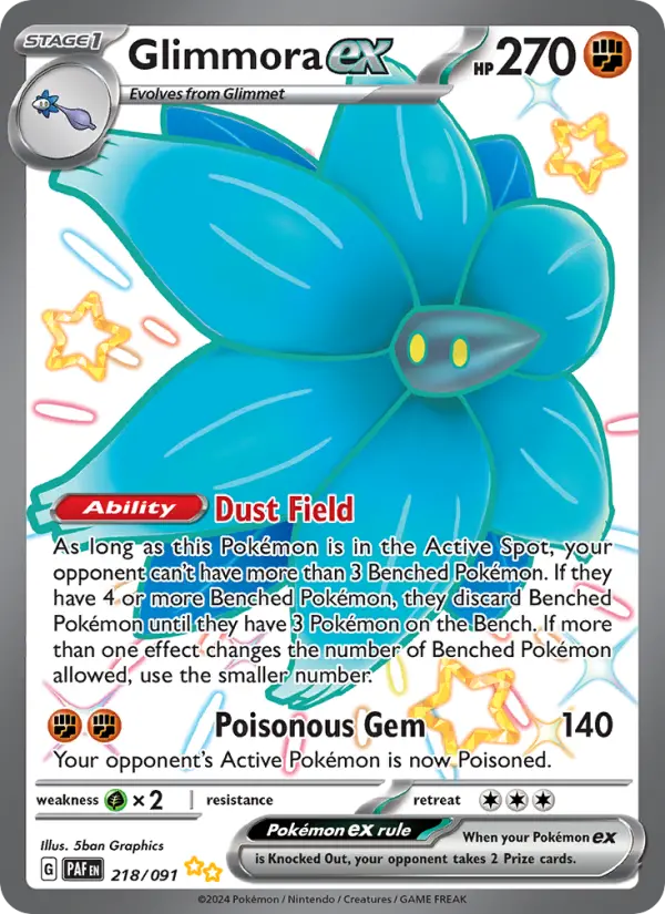 Glimmora ex — Paldean Fates card #218