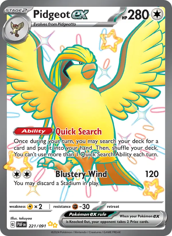 Pidgeot ex — Paldean Fates card #221