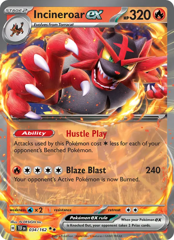 Incineroar ex — Temporal Forces card #034