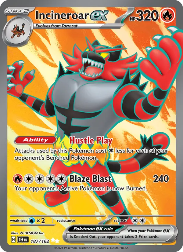 Incineroar ex — Temporal Forces card #187