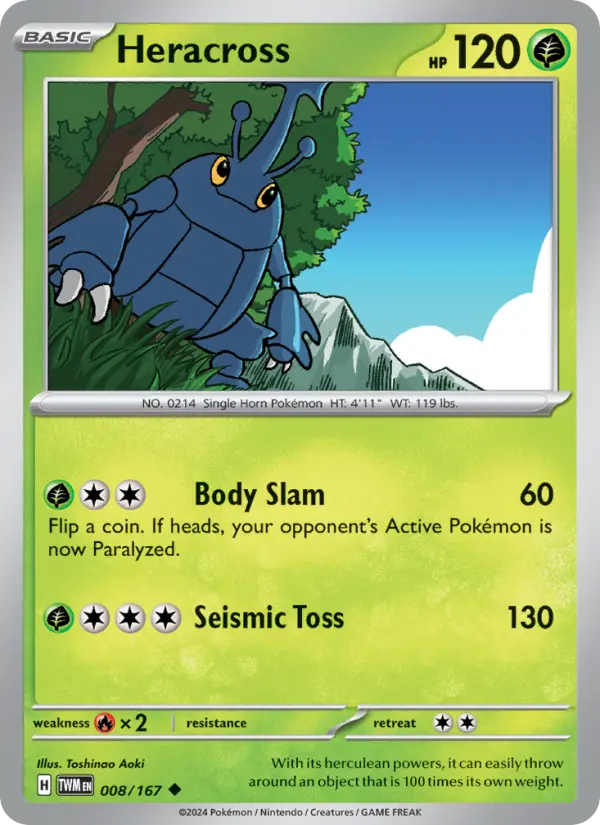 Heracross — Twilight Masquerade card #008