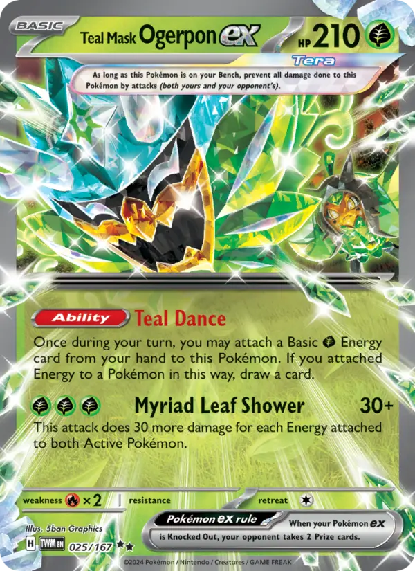Teal Mask Ogerpon ex — Twilight Masquerade card #025
