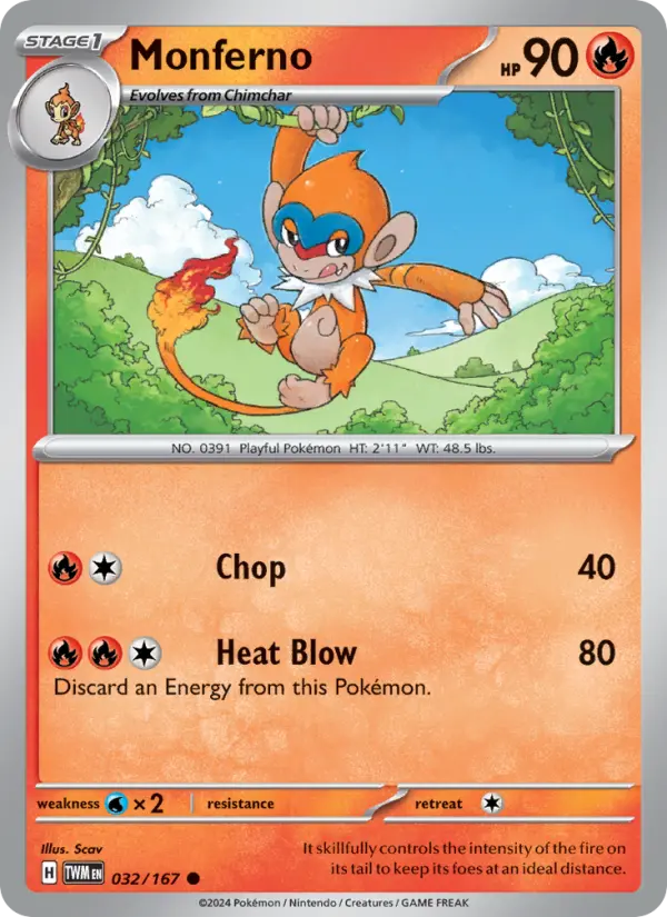 Monferno — Twilight Masquerade card #032