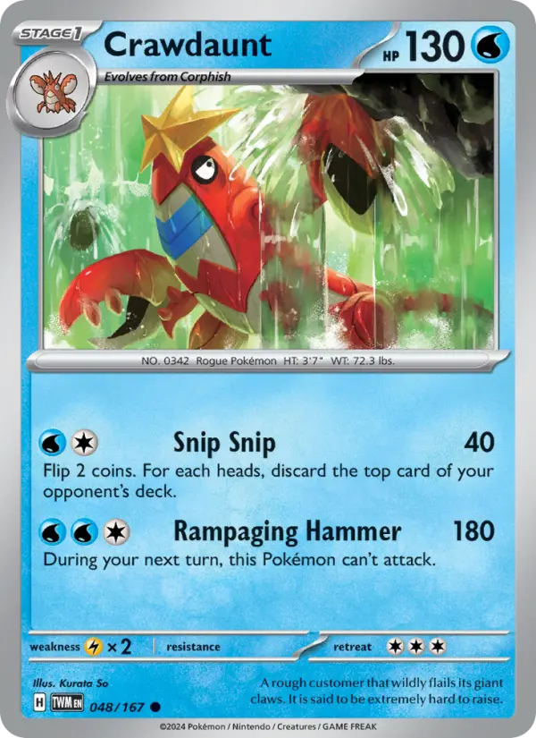 Crawdaunt — Twilight Masquerade card #048