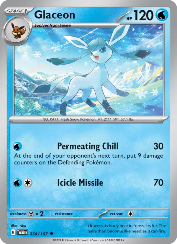 Glaceon — Twilight Masquerade card #054