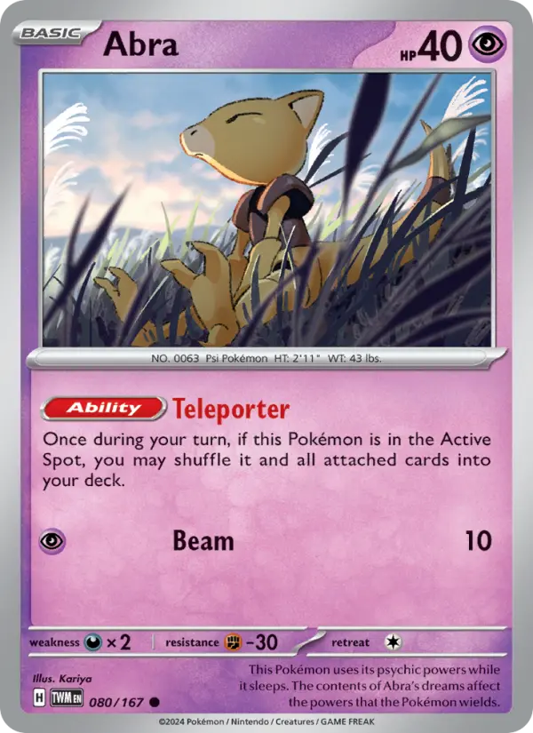 Abra — Twilight Masquerade card #080