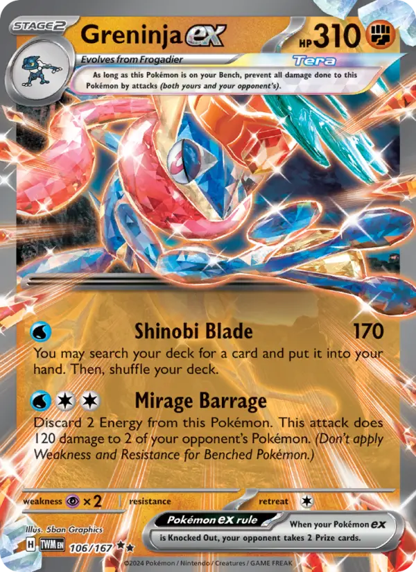 Greninja ex — Twilight Masquerade card #106