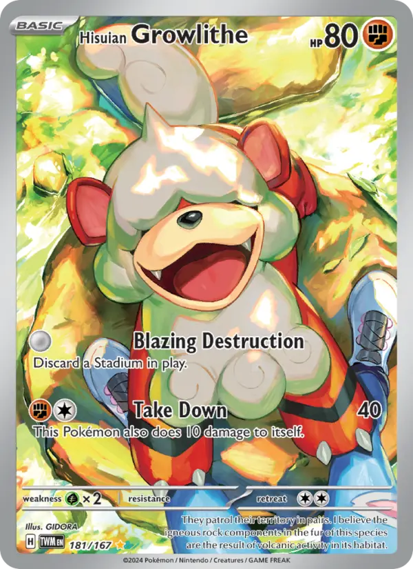 Hisuian Growlithe — Twilight Masquerade card #181