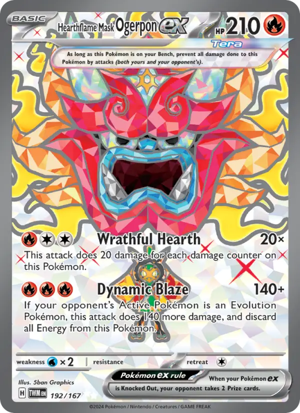Hearthflame Mask Ogerpon ex — Twilight Masquerade card #192