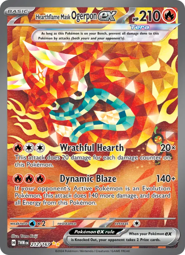 Hearthflame Mask Ogerpon ex — Twilight Masquerade card #212