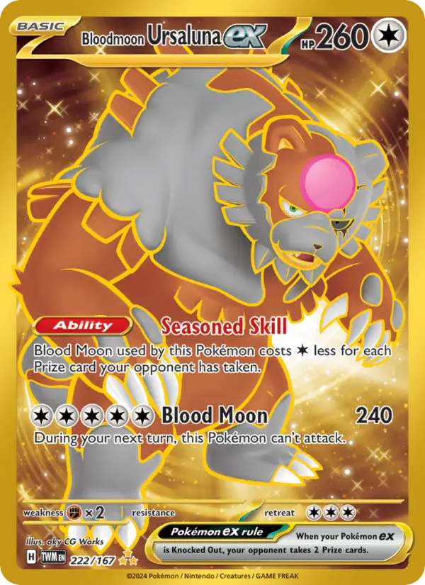 Bloodmoon Ursaluna ex — Twilight Masquerade card #222