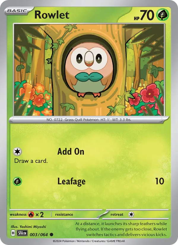 Rowlet — Shrouded Fable card #003