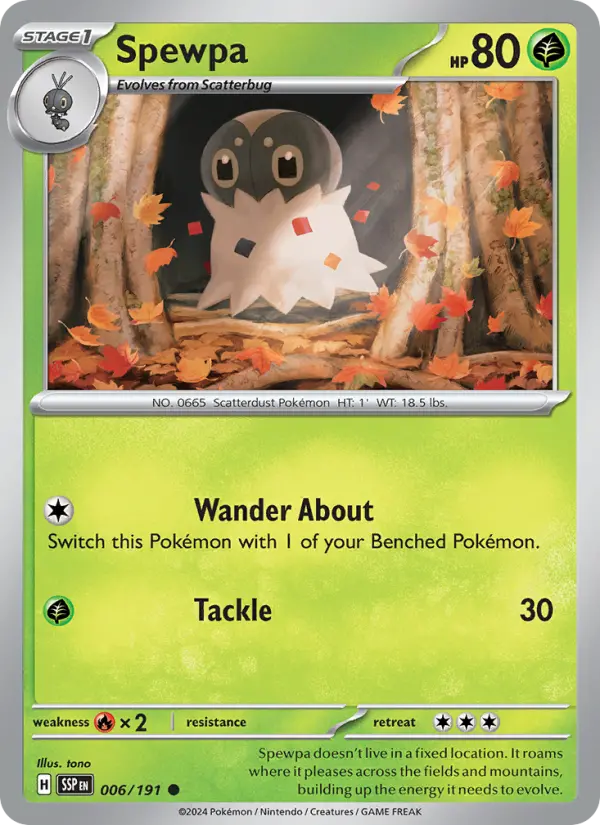 Spewpa — Surging Sparks card #006