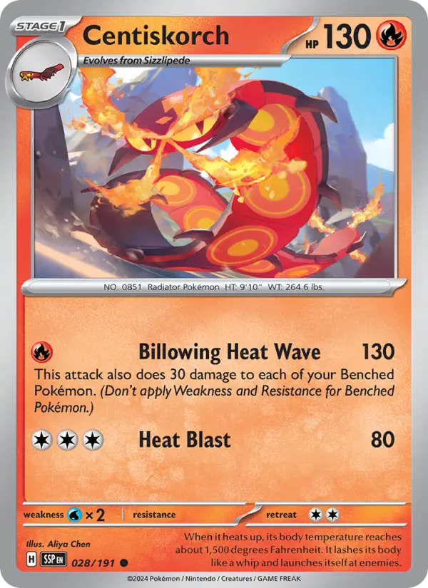 Centiskorch — Surging Sparks card #028
