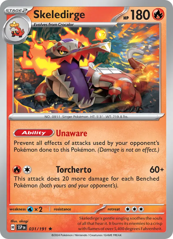 Skeledirge — Surging Sparks card #031