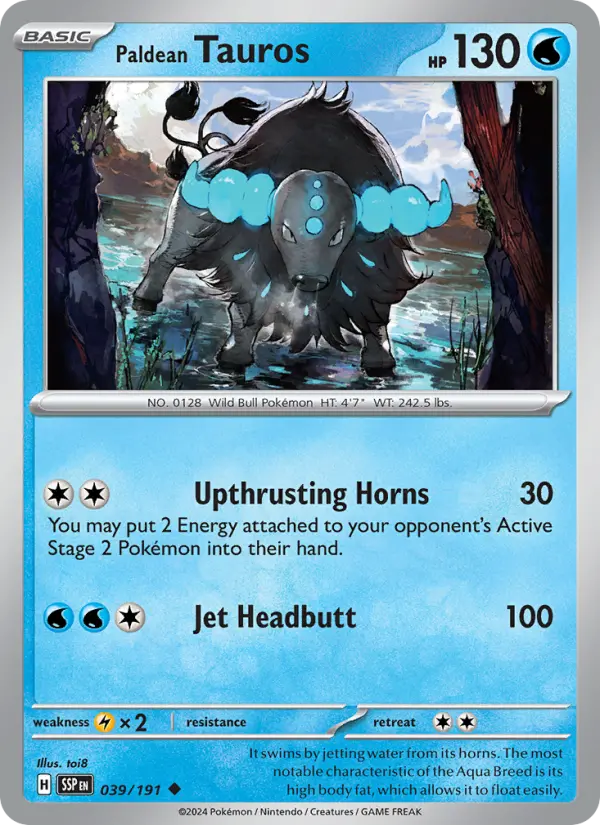 Paldean Tauros — Surging Sparks card #039