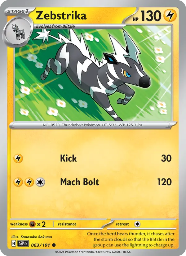 Zebstrika — Surging Sparks card #063