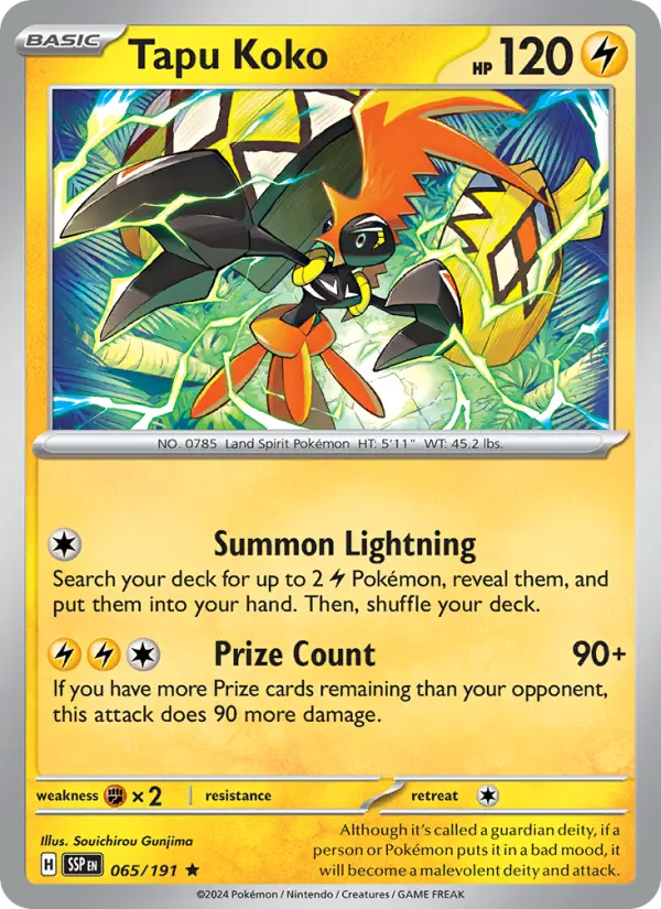 Tapu Koko — Surging Sparks card #065