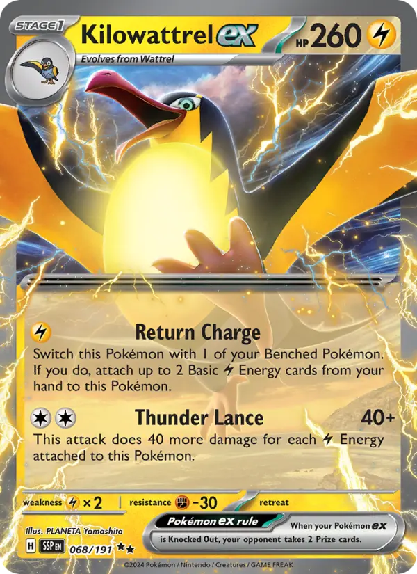 Kilowattrel ex — Surging Sparks card #068