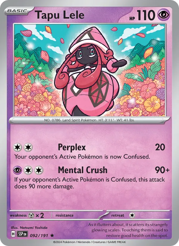Tapu Lele — Surging Sparks card #092
