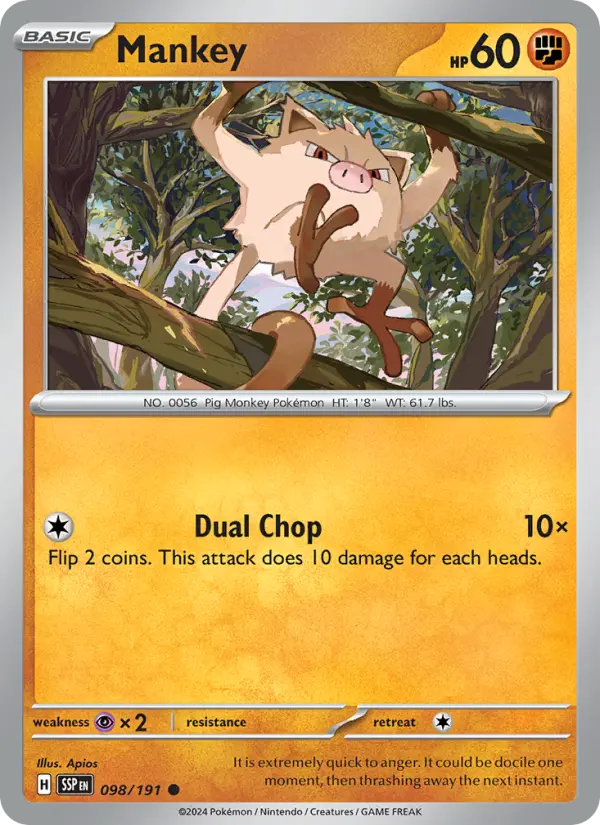 Mankey — Surging Sparks card #098
