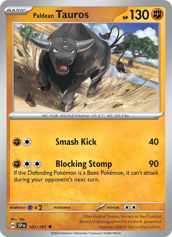 Paldean Tauros — Surging Sparks card #101