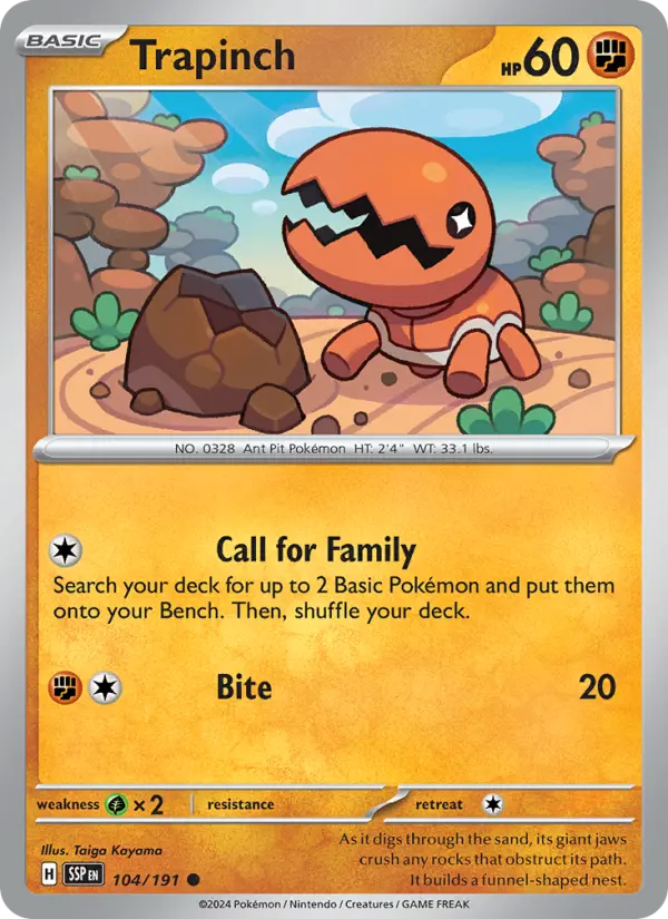Trapinch — Surging Sparks card #104