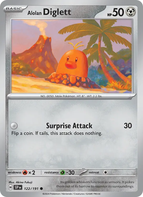 Alolan Diglett — Surging Sparks card #122