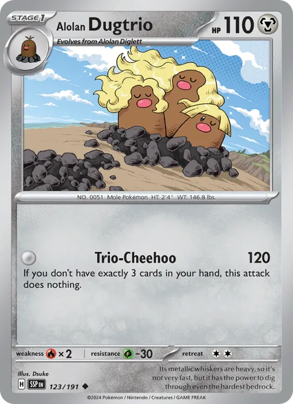 Alolan Dugtrio — Surging Sparks card #123