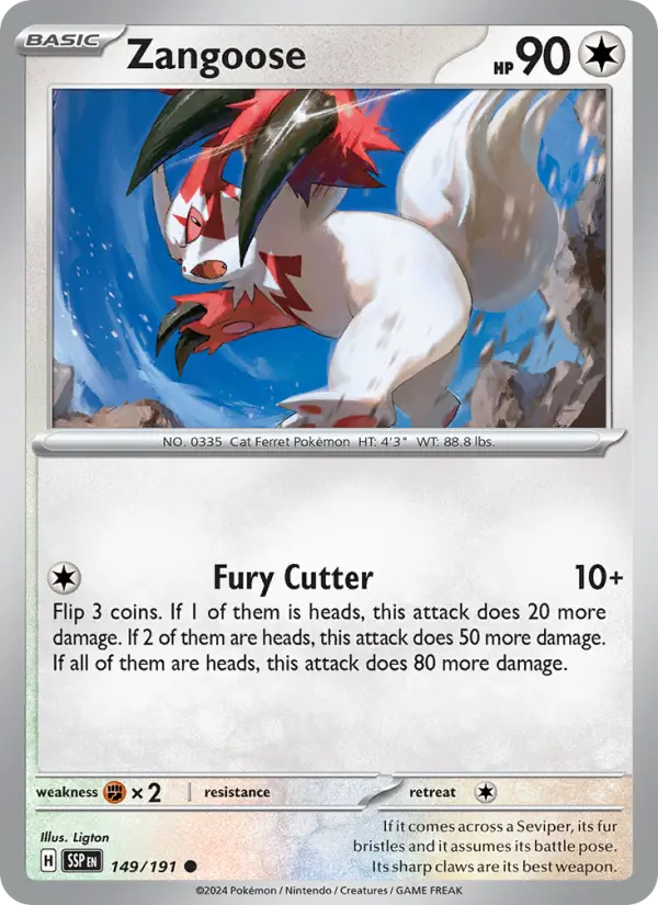 Zangoose — Surging Sparks card #149