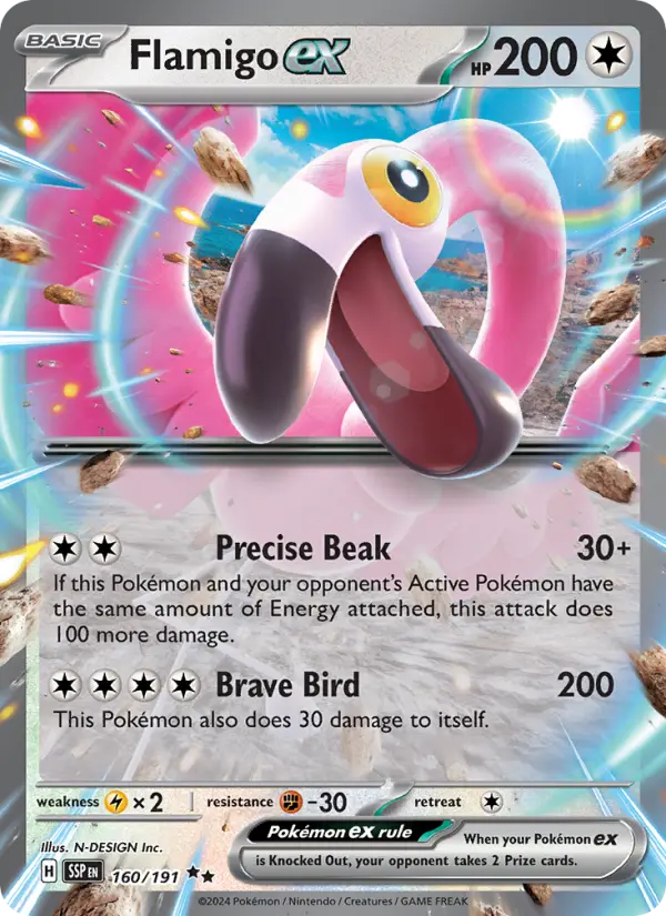 Flamigo ex — Surging Sparks card #160