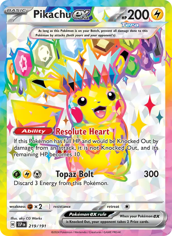 Pikachu ex — Surging Sparks card #219
