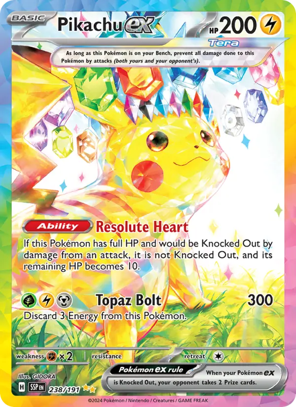 Pikachu ex — Surging Sparks card #238
