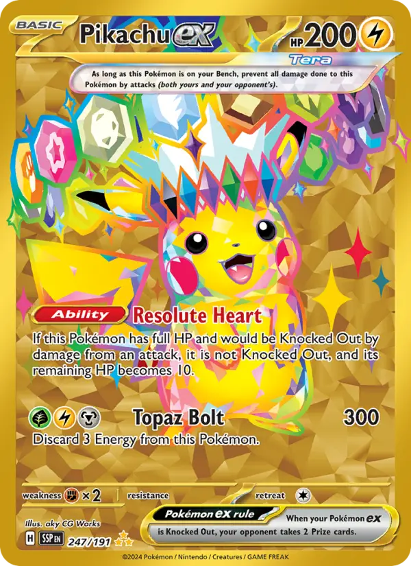 Pikachu ex — Surging Sparks card #247