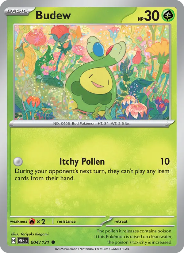 Budew — Prismatic Evolutions card #004