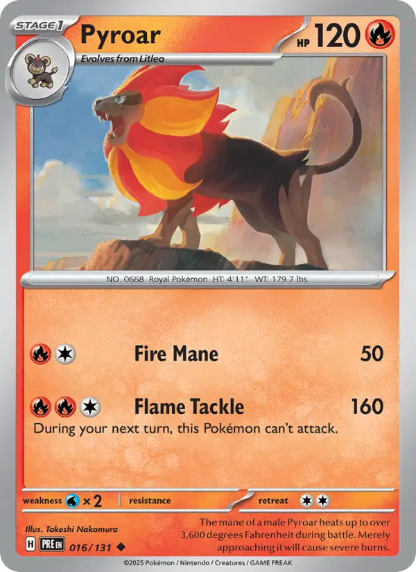 Pyroar — Prismatic Evolutions card #016