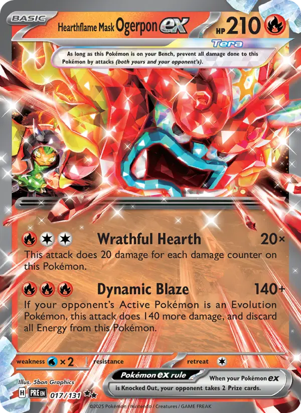 Hearthflame Mask Ogerpon ex — Prismatic Evolutions card #017