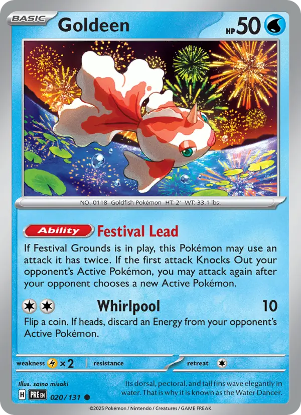 Goldeen — Prismatic Evolutions card #020