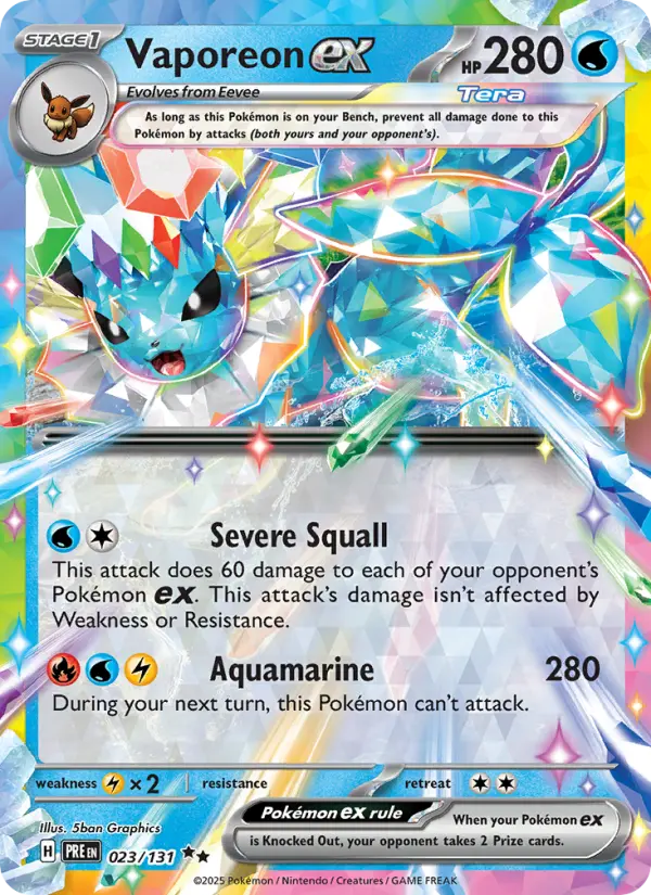 Vaporeon ex — Prismatic Evolutions card #023