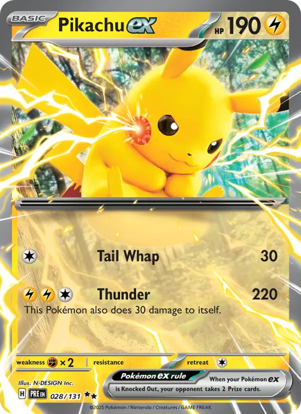 Pikachu ex — Prismatic Evolutions card #028