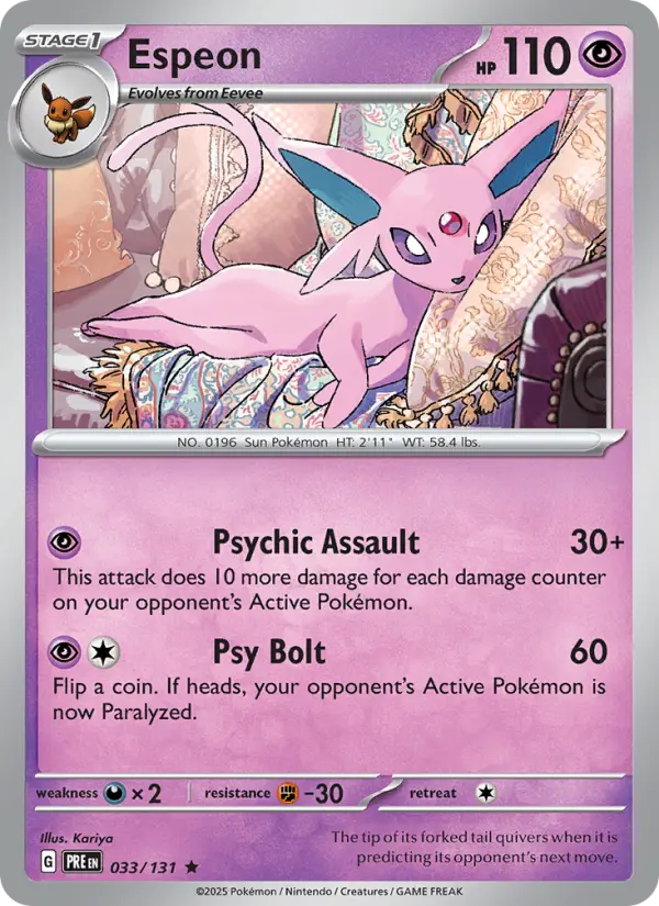 Espeon — Prismatic Evolutions card #033