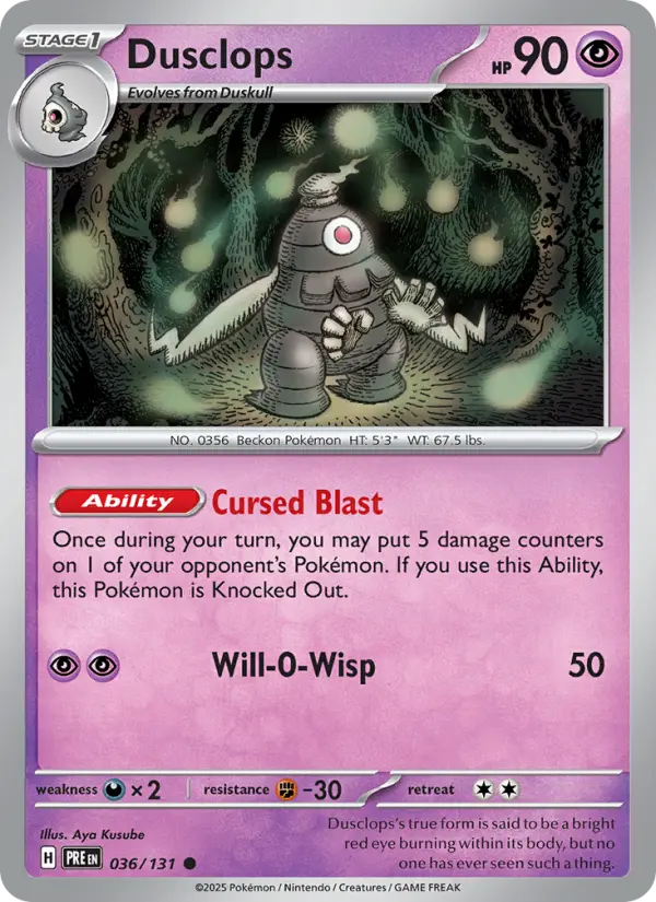Dusclops — Prismatic Evolutions card #036