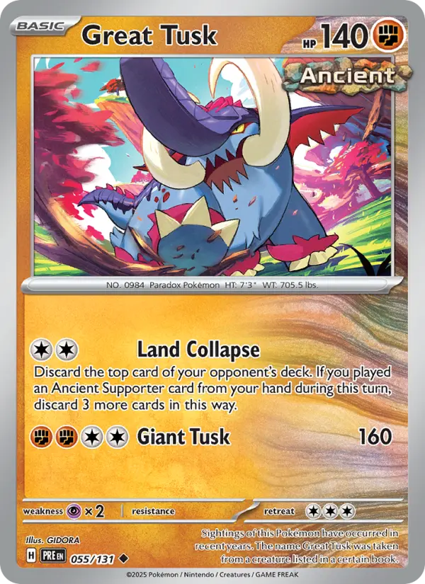 Great Tusk — Prismatic Evolutions card #055
