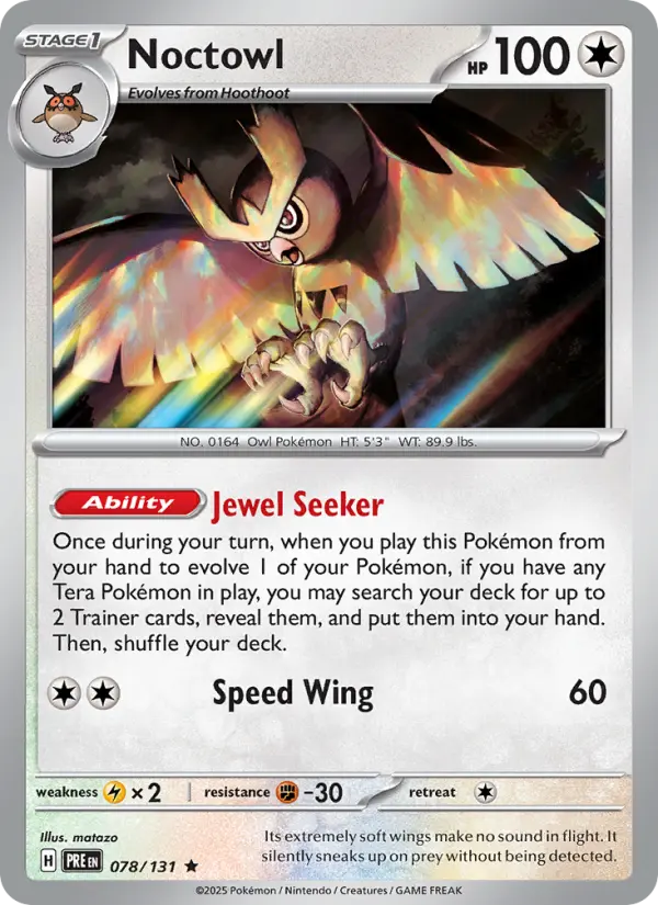 Noctowl — Prismatic Evolutions card #078