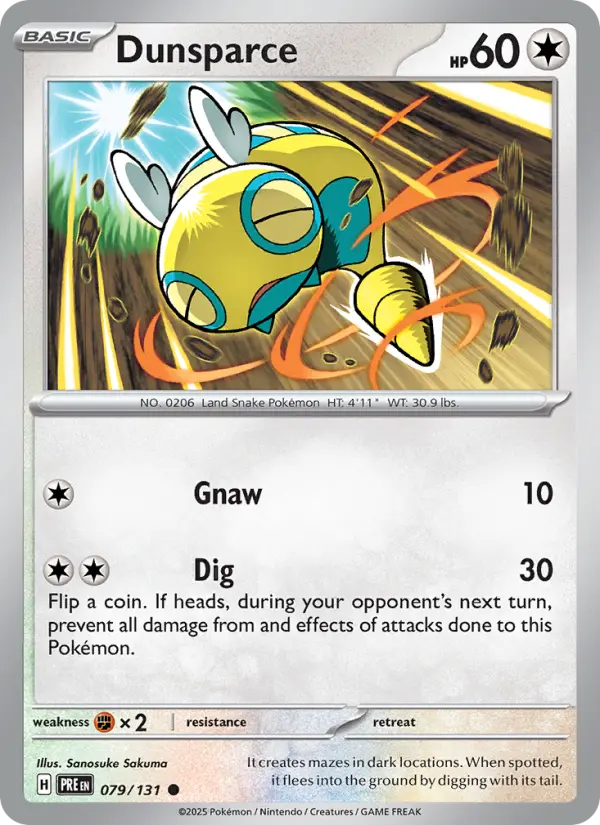 Dunsparce — Prismatic Evolutions card #079