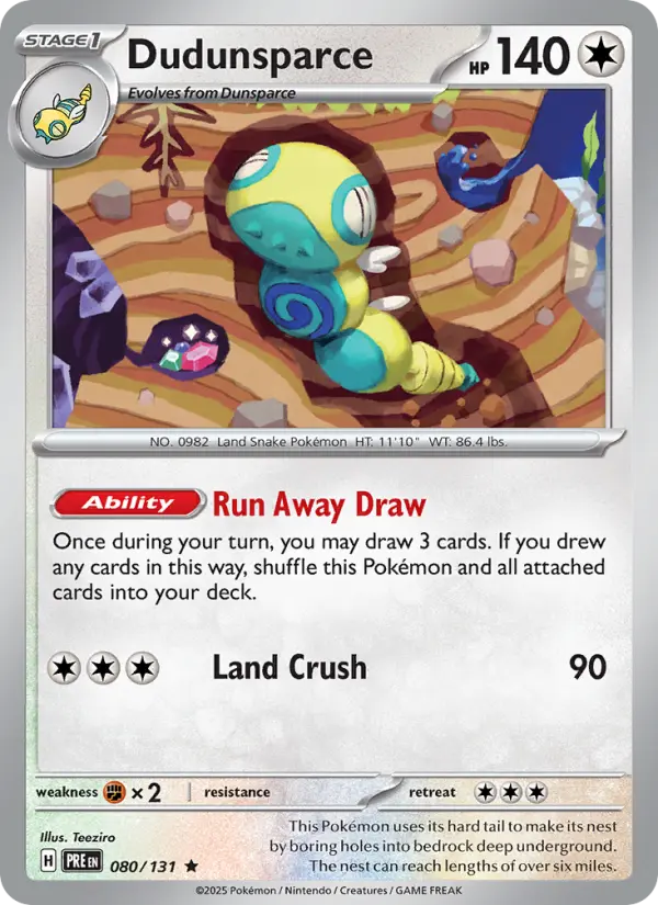 Dudunsparce — Prismatic Evolutions card #080
