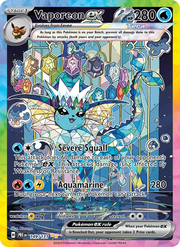 Vaporeon ex — Prismatic Evolutions card #149