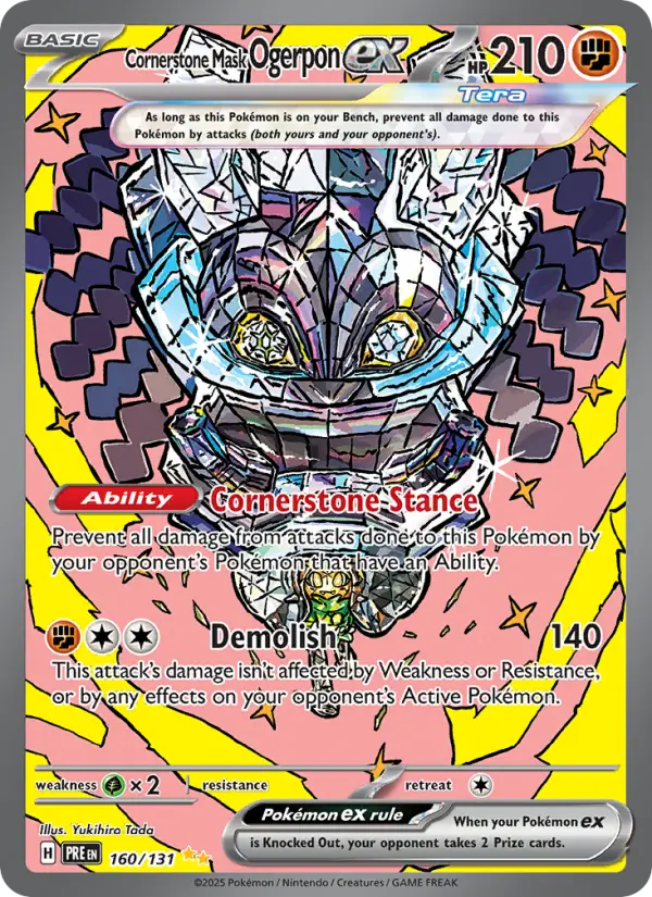 Cornerstone Mask Ogerpon ex — Prismatic Evolutions card #160