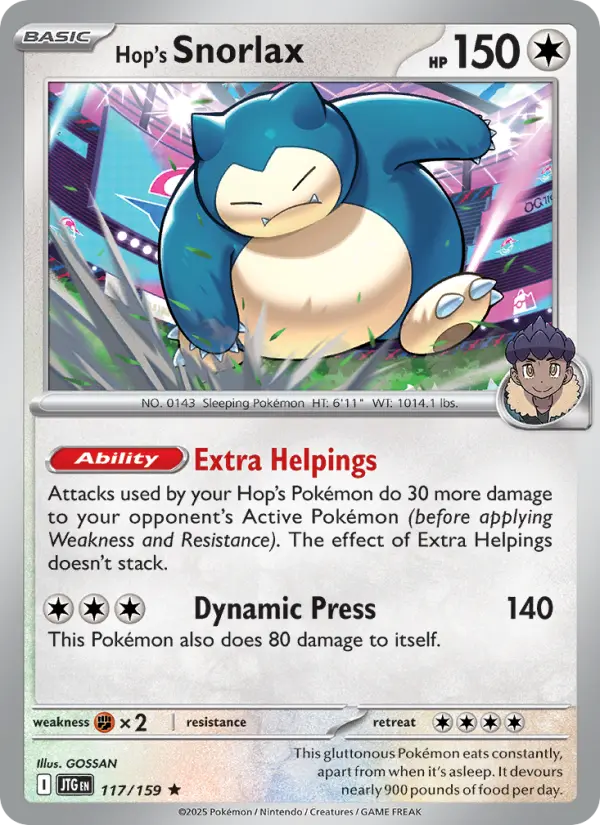 Hop's Snorlax — Journey Together card #117