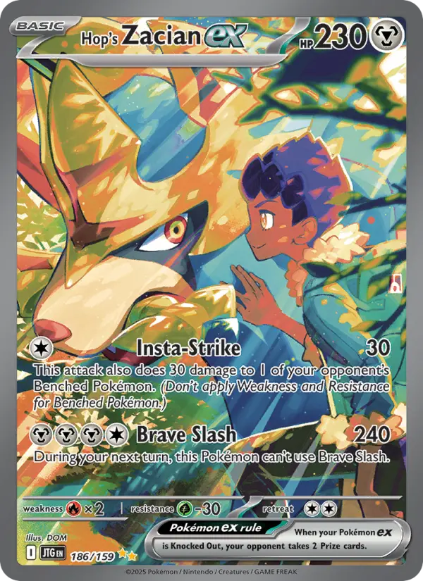 Hop's Zacian ex — Journey Together card #186